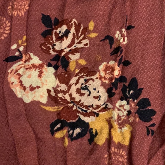 Pink/Purple floral non-shoulder top with long sleeves - Picture 3 of 5